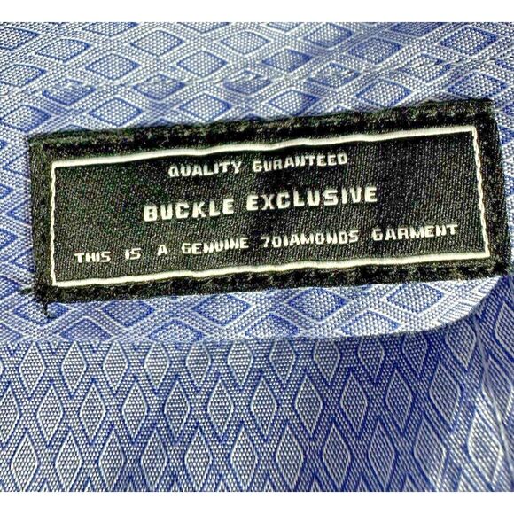 7 Diamonds Shirt Mens L Lilac Purple Stretch Button Up Floral Contrast Flip Cuff - Picture 9 of 13